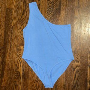 NASTY GAL BLUE ONE-SHOULDER BODYSUIT SIZE 10